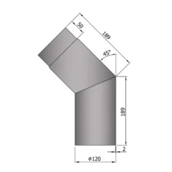 Rauchrohrbogen Stahl 45° Hellgrau -GrillMeister Verkaufsgeschäft 12 241amvxarnromsdk