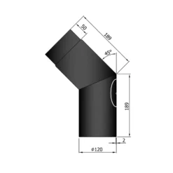 Rauchrohrbogen Stahl 45° Mit Tür Schwarz -GrillMeister Verkaufsgeschäft 12 242ysx5ozoudvaqb