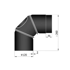 Rauchrohrbogen Stahl Verstellbar 0-90° Schwarz Mit Tür -GrillMeister Verkaufsgeschäft 12 260j1erwed5pfz6b