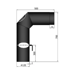 Anschlussrohr Stahl 2x 45° 700 X 500 Mm Schwarz Mit Tür, Drosselklappe -GrillMeister Verkaufsgeschäft 12 340nieoctw8ilirz
