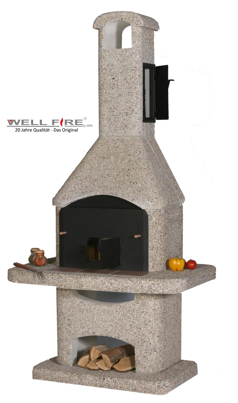 Grillkamin Wellifre NOVA QUATTRO 4 In 1 Braun, Mit Betonhaube 1 Grillkamin Wellifre NOVA QUATTRO 4 In 1 Braun, Mit Betonhaube