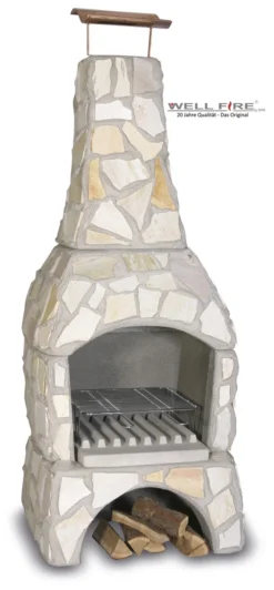 Grillkamin Wellfire LANDAU Gelb Quarzit Mit Natursteinverkleidung