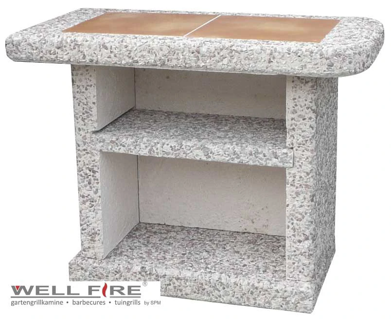 Beistelltisch Für Grillkamin TOSCANA Rot-weiß 1 Beistelltisch Für Grillkamin TOSCANA Rot-weiß