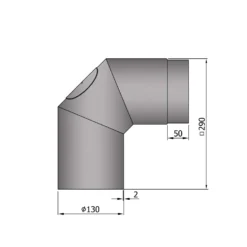 Rauchrohrbogen Stahl 2x 45° Hellgrau Mit Tür -GrillMeister Verkaufsgeschäft 13 253bk9rtc4ml3ocd