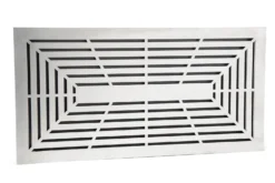 Design Lüftungsgitter 45 X 23 Cm Mit Einbaurahmen Edelstahl Matt - Schwarz