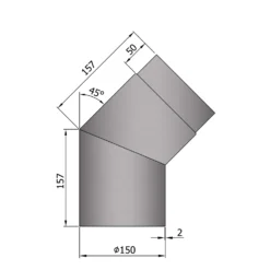 Rauchrohrbogen Stahl 45° Hellgrau -GrillMeister Verkaufsgeschäft 15 245fgnghfven2hg9