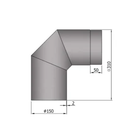 Rauchrohrbogen Stahl 2x 45° Hellgrau -GrillMeister Verkaufsgeschäft 15 251x1gr5m3ilusjs
