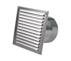 Außenluftgitter 23 X 23 Cm Edelstahl Mit Anschlussstutzen