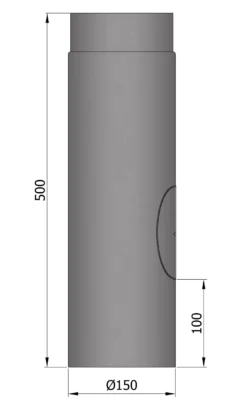 Rauchrohr Stahl 500 Mm Ø 150 Mm Hellgrau Mit Tür -GrillMeister Verkaufsgeschäft 1712 1