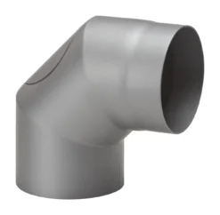 Rauchrohrbogen Stahl 2x 45° Hellgrau Mit Tür, Kurz