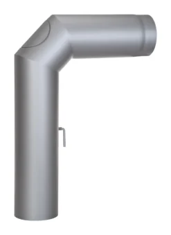 Anschlussrohr Stahl 2x 45° 700 X 500 Mm Hellgrau Mit Tür, Drosselklappe