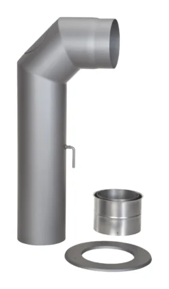 Rauchrohr Set Stahl 2x 45° 700 X 300 Mm Ø 150 Mm Hellgrau, Kurz