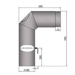Anschlussrohr Stahl 2x 45° 700 X 500 Mm Hellgrau Mit Tür, Drosselklappe -GrillMeister Verkaufsgeschäft 18 341w8tbu6plwdc6o