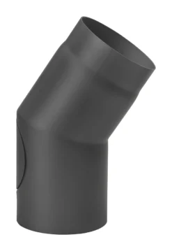 Rauchrohrbogen 22° Ø 150 Mm Schwarz Mit Tür