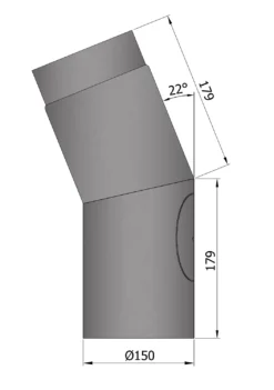 Rauchrohrbogen 22° Ø 150 Mm Schwarz Mit Tür -GrillMeister Verkaufsgeschäft 1848 2