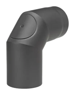 Rauchrohrbogen Stahl 2x 45° Schwarz Mit Tür