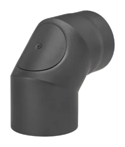 Rauchrohrbogen Stahl 2x 45° Schwarz Mit Tür, Kurz -GrillMeister Verkaufsgeschäft 1858 1