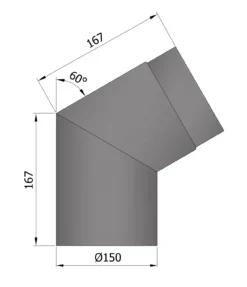 Rauchrohrbogen Stahl 60° Ø 150 Mm Schwarz -GrillMeister Verkaufsgeschäft 1860 1