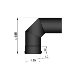 Pellet-Ofenrohrbogen Stahl 90° Schwarz -GrillMeister Verkaufsgeschäft 19 250iops2f8ldqxou
