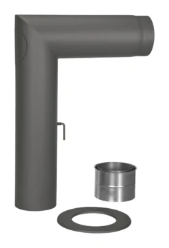 Rauchrohr Set Stahl 90° 700 X 500 Mm Ø 150 Mm Schwarz
