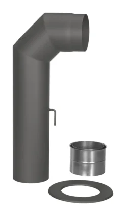 Rauchrohr Set Stahl 2x 45° Kurz 700 X 300 Mm Ø 150 Mm Schwarz