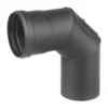 Pellet-Ofenrohrbogen Stahl 90° Schwarz Mit Tür