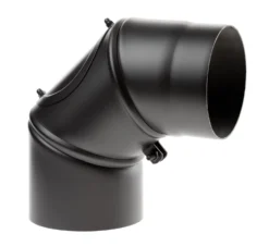 Rauchrohrbogen Stahl Verstellbar 0-90° Schwarz Mit Tür