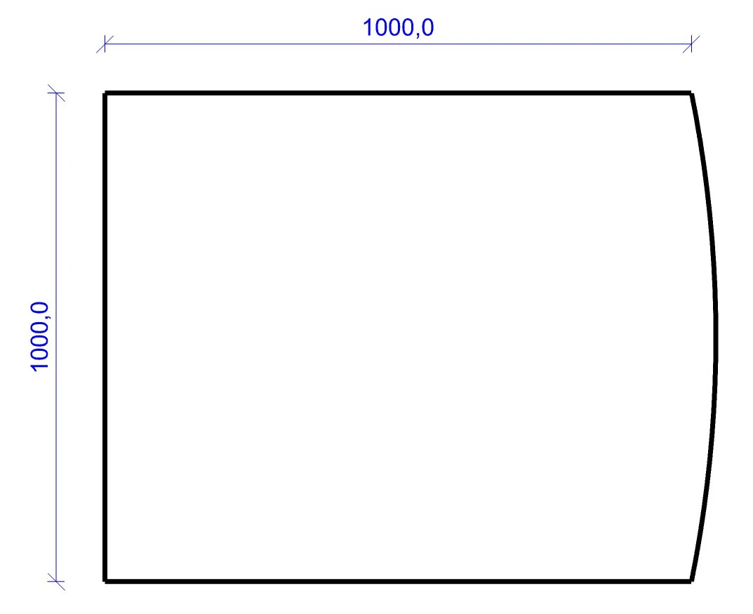 Kamin Bodenplatte, 6 Mm ESG-Klarglas, Segmentbogen 1000 X 1000 Mm 1 Kamin Bodenplatte, 6 Mm ESG-Klarglas, Segmentbogen 1000 X 1000 Mm