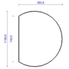 Kamin Bodenplatte, 6 Mm ESG-Klarglas, Kreisabschnitt 950 X 1100 Mm