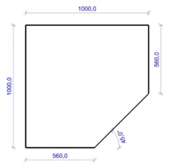 Kamin Bodenplatte, 2 Mm Stahl, Fünfeck 1000 X 1000 Mm, Schwarz