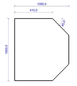 Kamin Bodenplatte, 2 Mm Stahl, Sechseck 1000 X 1000 Mm, Schwarz