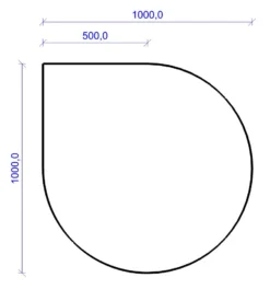 Kamin Bodenplatte, 2 Mm Stahl, Tropfenform 1000 X 1000 Mm, Hellgrau