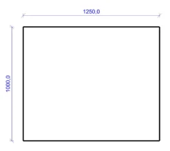 Kamin Bodenplatte, 2 Mm Stahl, Rechteck 1000 X 1250 Mm, Hellgrau