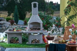 Grillkamin Wellfire NOVA Braun Mit Betonhaube Und Beistelltisch -GrillMeister Verkaufsgeschäft 2293 2