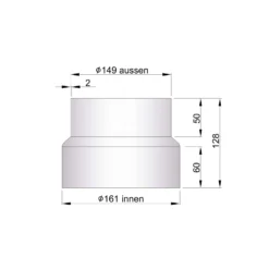 Reduzierung Rauchrohr Stahl Unlackiert, Weit-eng