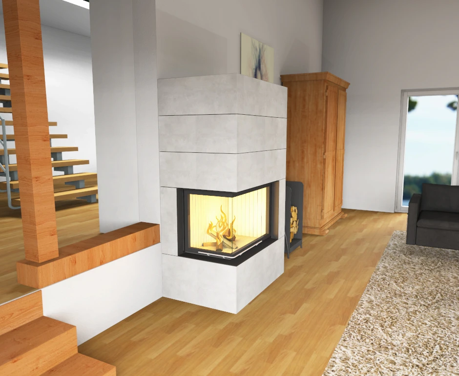 Kaminbausatz Brunner Systemkamin BSK 03 Eck Kamin Links Schiebetür, 12 KW 10 Kaminbausatz Brunner Systemkamin BSK 03 Eck Kamin Links Schiebetür, 12 KW – Bild 10