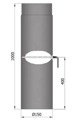 Rauchrohr Stahl 1000 Mm Schwarz Mit Drosselklappe -GrillMeister Verkaufsgeschäft 3124 1