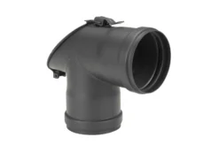 T-Stück Pellet-Ofenrohr 90° Schwarz Mit 45° Prüföffnung, Muffe-Muffe
