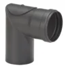 Pellet-Ofenrohrbogen Stahl 90° Schwarz, Mit Tür Auf Muffenseite
