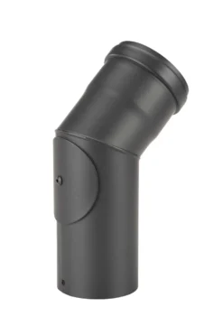 Pellet-Ofenrohrbogen Stahl 45° Schwarz Mit Putztür