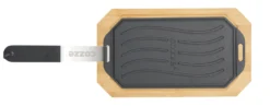 Cozze Gusseisenpfanne Mit Bambus Servierbrett, 16,5x33 Cm