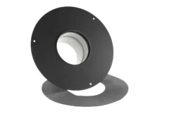 Wandrosette Mit Muffe Für Pellet-Ofenrohr Schwarz