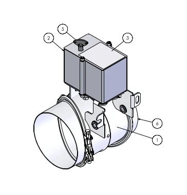 Brunner BG Luftklappe Mit Stellmotor D=125 2 Brunner BG Luftklappe Mit Stellmotor D=125 – Bild 2