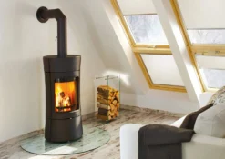 Kaminofen Leda VISPA Schwarz, 6 KW -GrillMeister Verkaufsgeschäft 6650 21113a