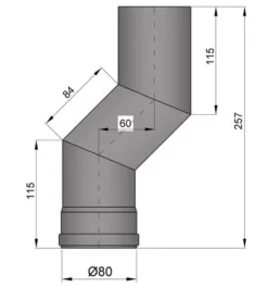 Versatzbogen Pelletrohr Stahl 60 Mm Ø 80 Mm Schwarz -GrillMeister Verkaufsgeschäft 6752 2