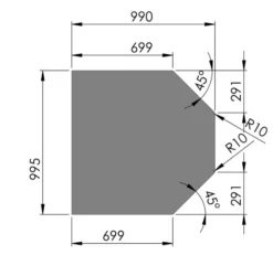 Kamin Bodenplatte, 2 Mm Stahl, Sechseck 1000 X 1000 Mm, Hellgrau -GrillMeister Verkaufsgeschäft 9e30aa9896f72bc604f68f1ee4020928