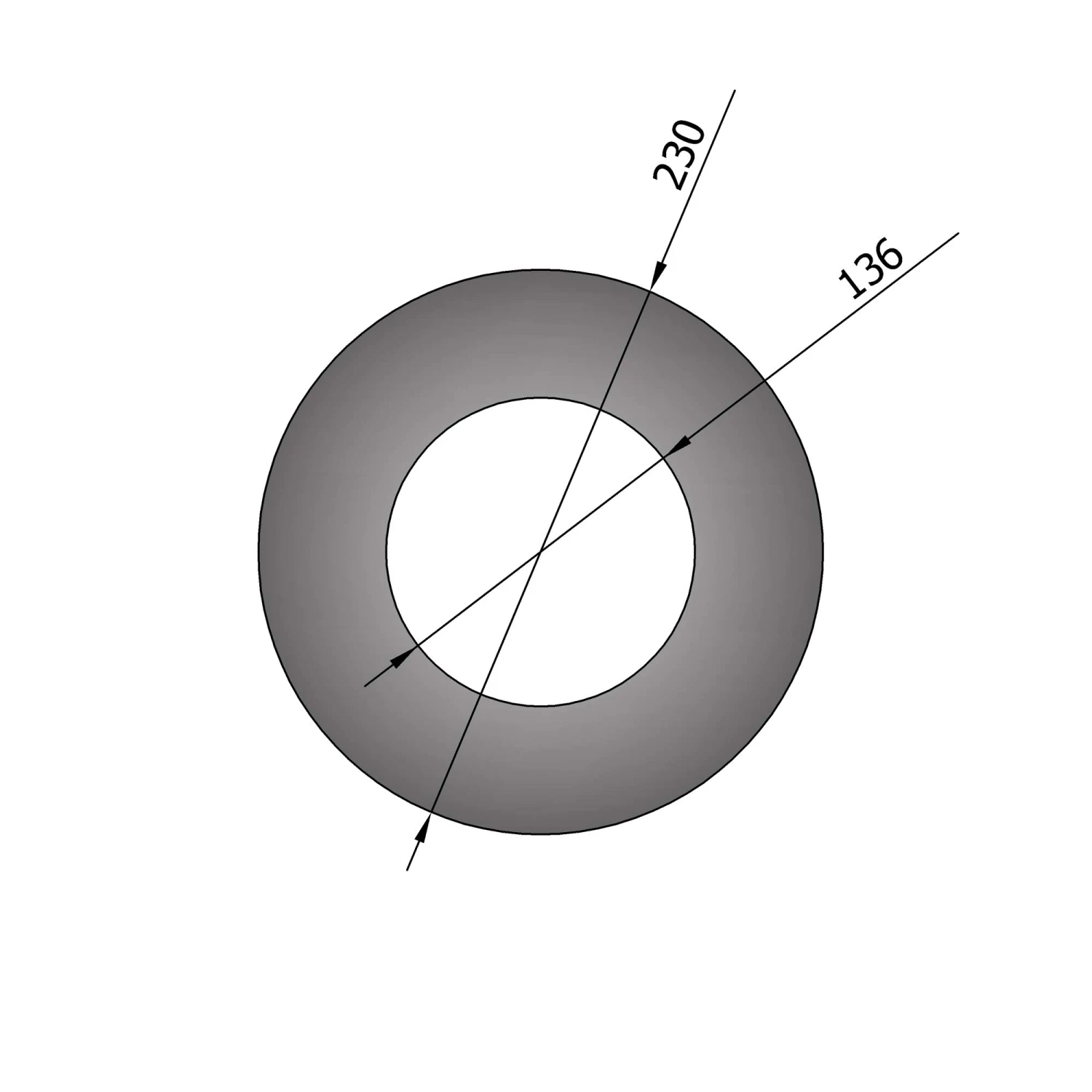 Wandrosette Stahl Randbreite 50 Mm Hellgrau 2 Wandrosette Stahl Randbreite 50 Mm Hellgrau – Bild 2