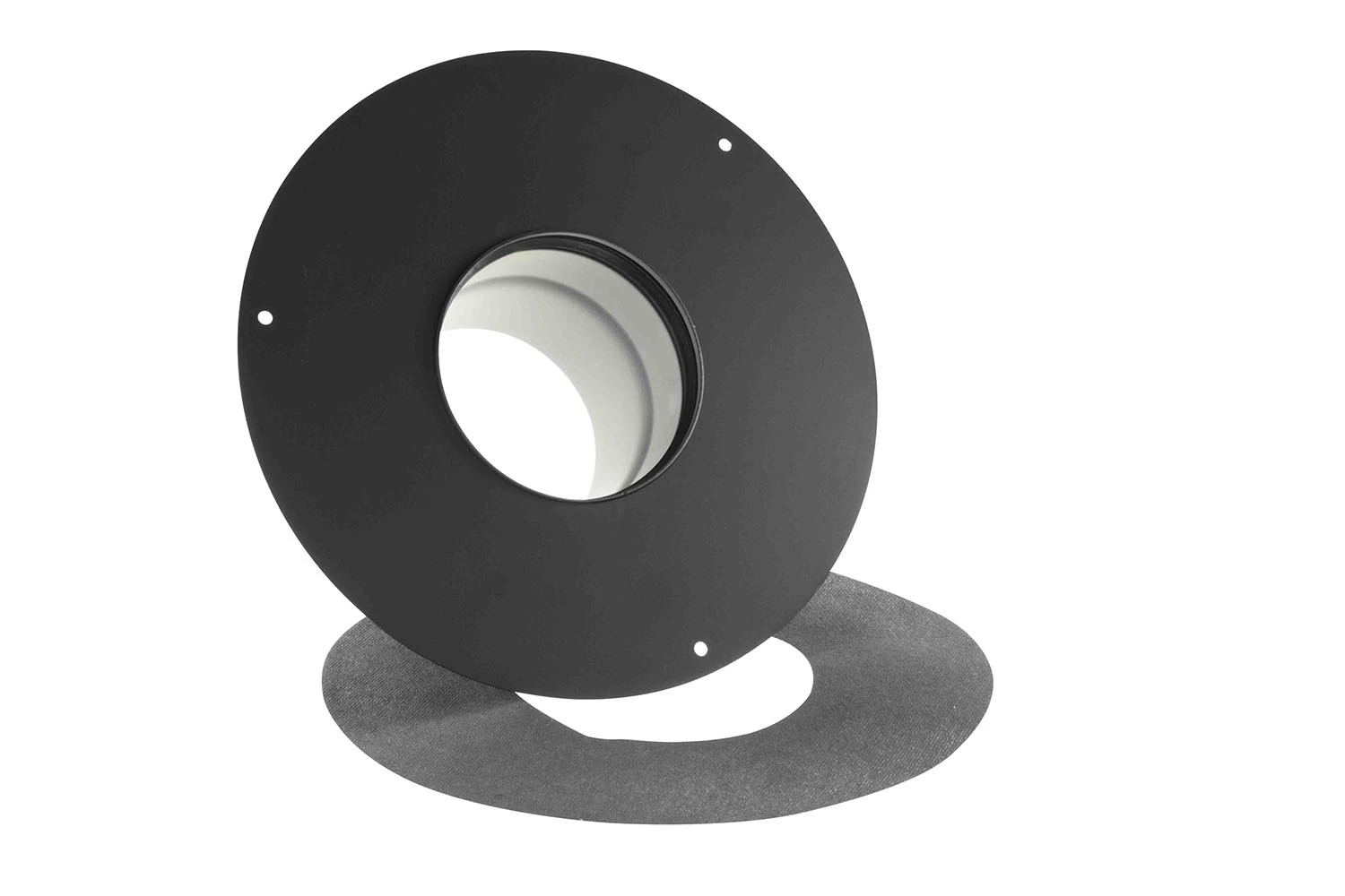 Wandrosette Mit Muffe Für Pellet-Ofenrohr Schwarz 2 Wandrosette Mit Muffe Für Pellet-Ofenrohr Schwarz – Bild 2