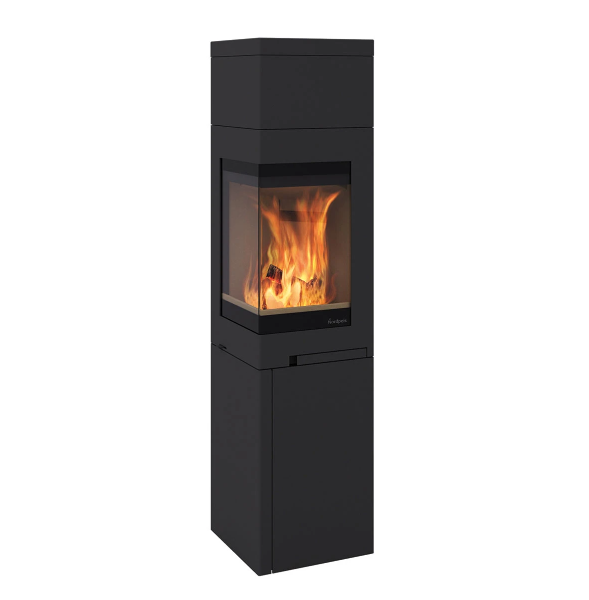 Kaminofen Nordpeis QUADRO 3 Schwarz, 6 KW 2 Kaminofen Nordpeis QUADRO 3 Schwarz, 6 KW – Bild 2