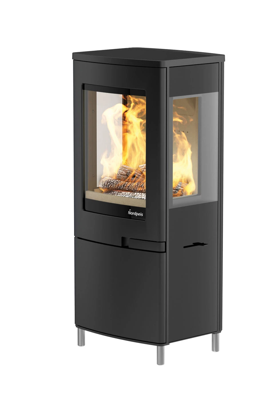 Kaminofen Nordpeis UNO 4 Schwarz, 4 KW 4 Kaminofen Nordpeis UNO 4 Schwarz, 4 KW – Bild 4